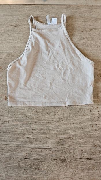 Croc top beige à bretelles, H&M Divided, taille M, peu mis