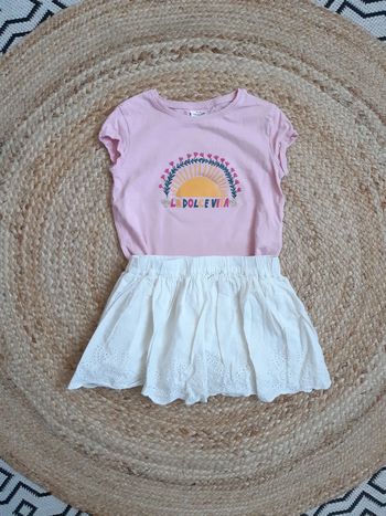 Tenue tee-shirt et jupe 86 cm