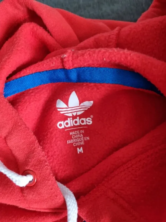 Sweat à capuche Adidas rouge, M Hommes - photo numéro 3