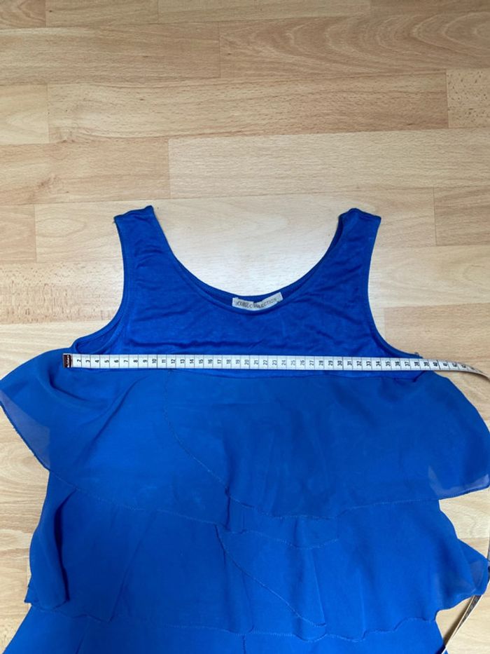 Blouse bleue à volants M / L Akoz collection - photo numéro 7