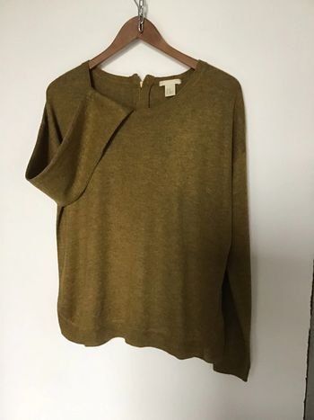 Pull loose fermeture éclair derrière 15% laine