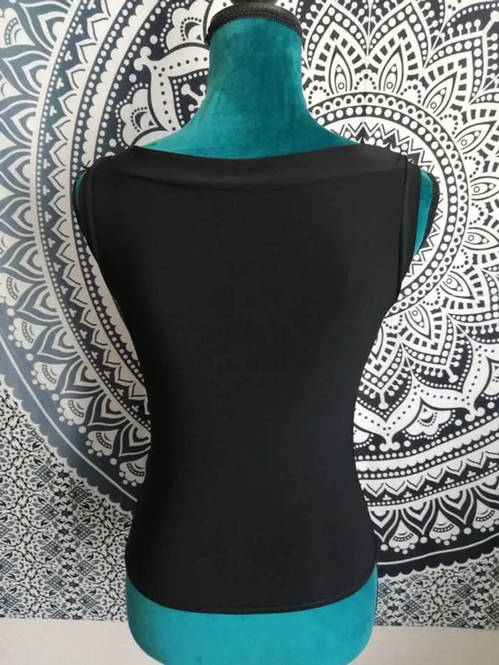 Top noir moulant avec inscription en strass pretty / sans marque / (TU) - photo numéro 4