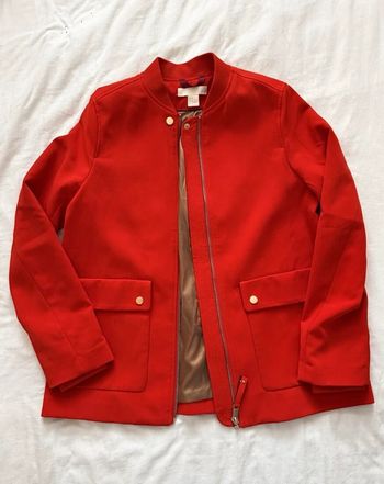 Veste femme rouge vif boutons doré H&M 36