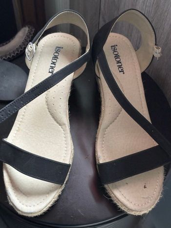 Sandales compensées noires