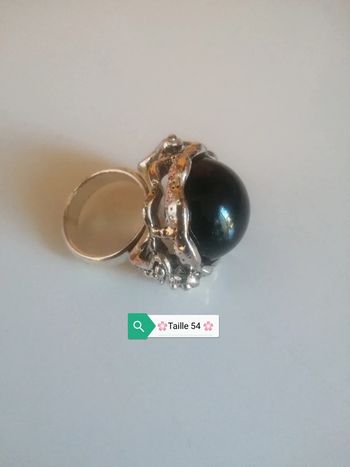 🌸Bague argentée oxyx noir Vintage 80 s 🌸