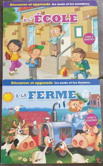 Lot 2 livres cartonnés à fenêtres