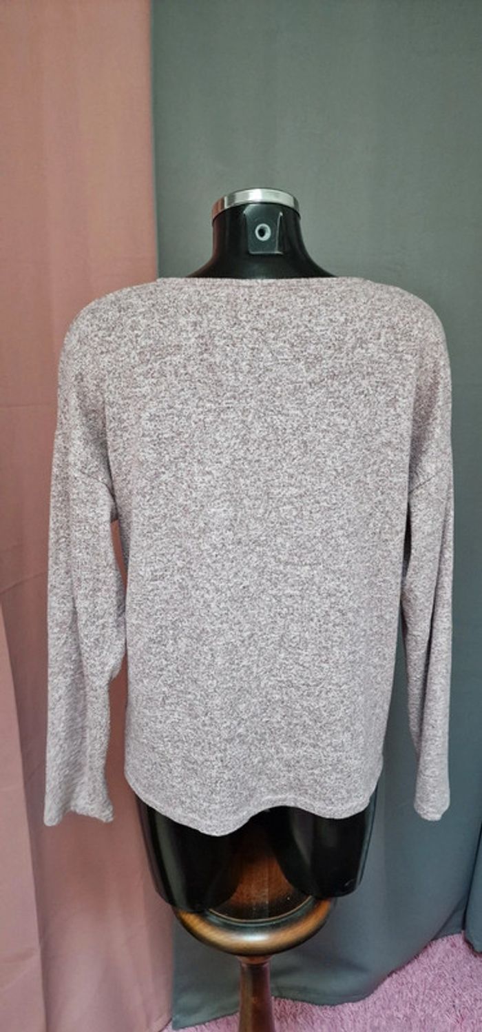 Pull bordeaux chiné - photo numéro 2