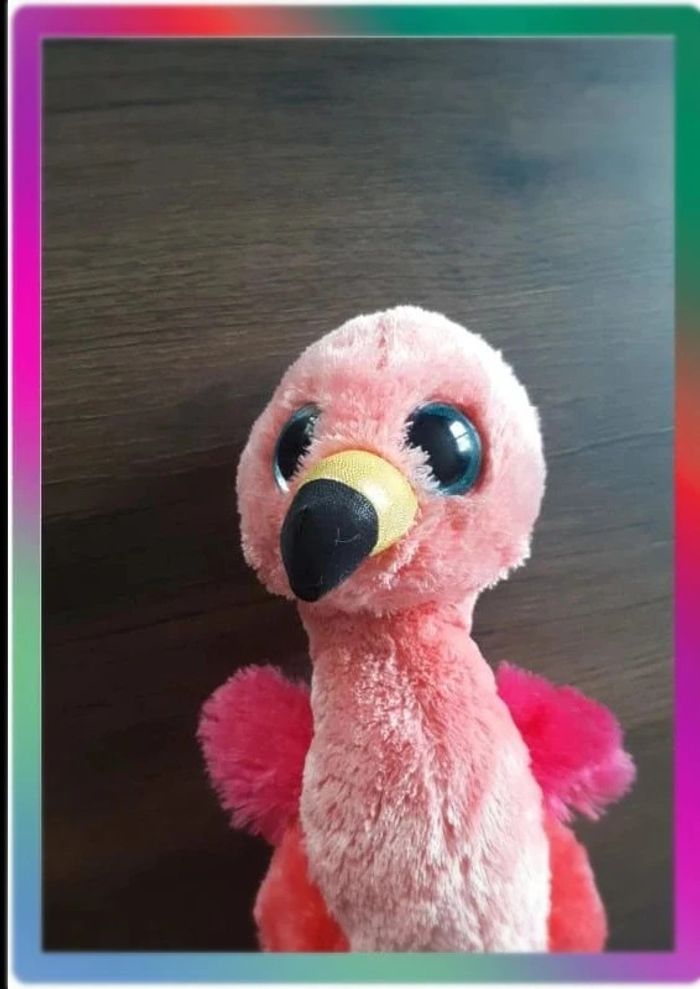 Peluche flamant rose 35 cm - photo numéro 3
