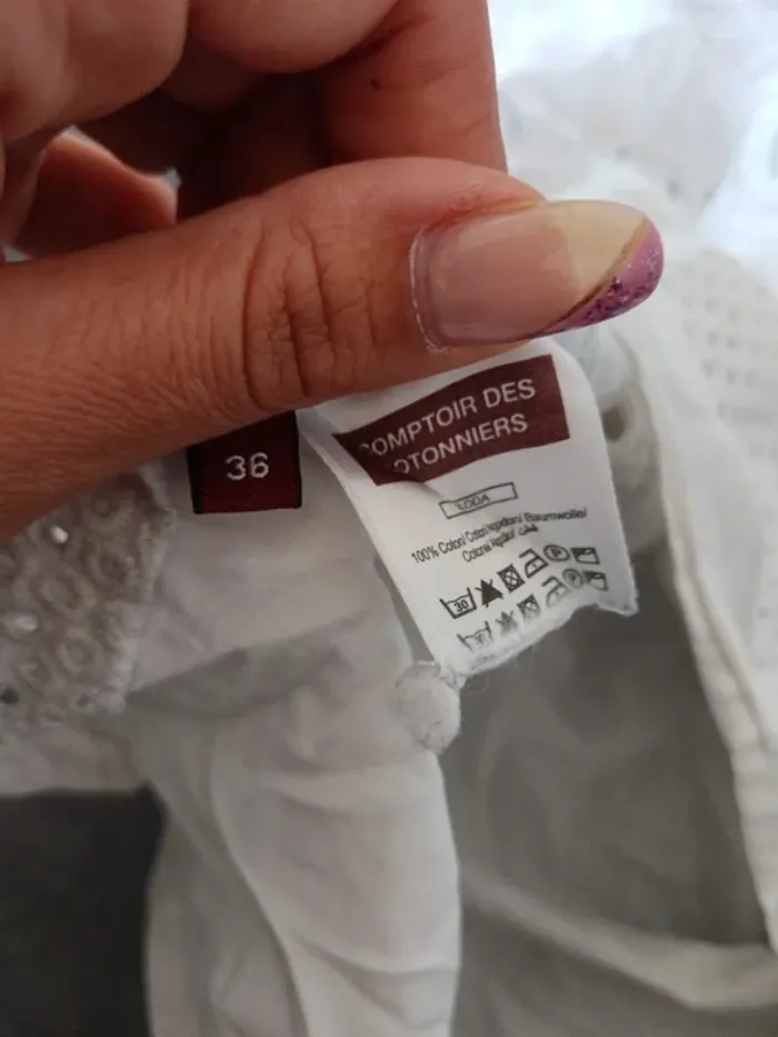 C59 blouse blanche Comptoir des cotonniers 36 - photo numéro 4