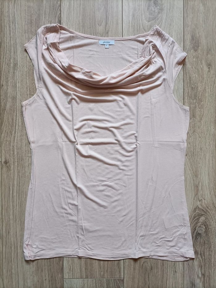 T Shirt col évasé nude Phildar - T. L - photo numéro 2
