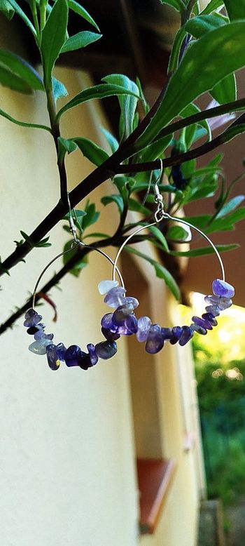 Rayonnez avec élégance - Créoles en argent et Améthyste exceptionnelle