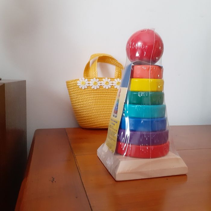 Neuf:Tour à empiler en bois massif peint - photo numéro 2