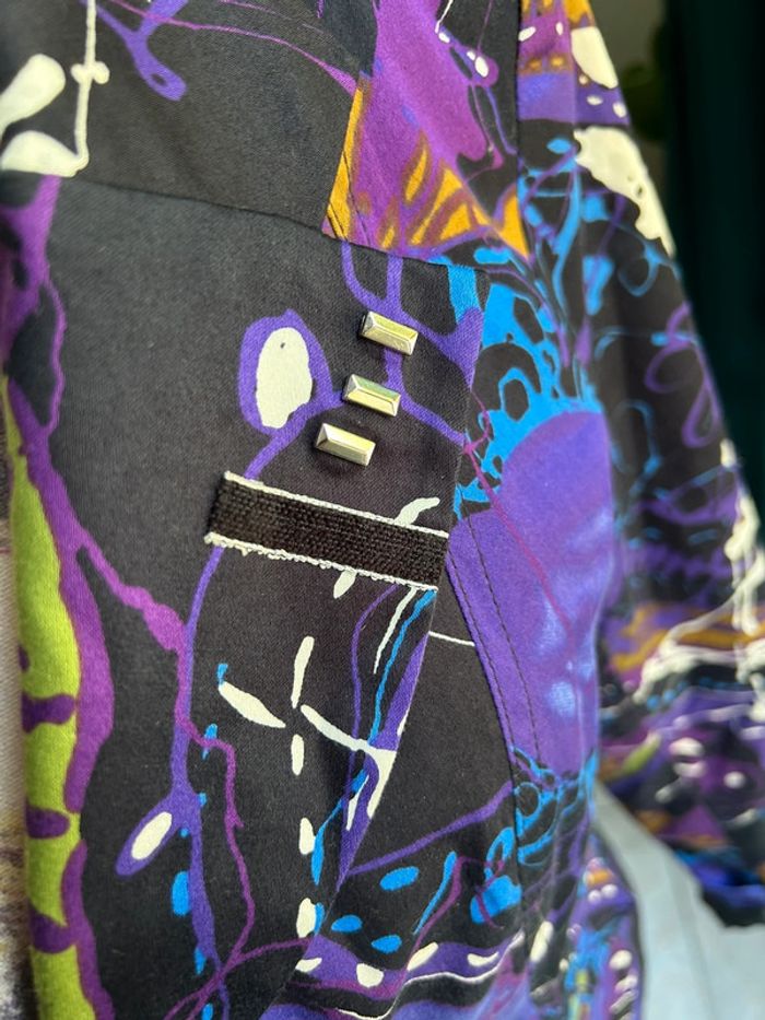 Veste blazer coloré - violet en coton taille 36 - style desigual - photo numéro 7