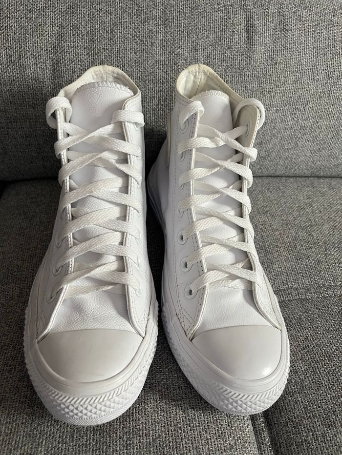 Converse blanche cuir véritable 39 - photo numéro 5