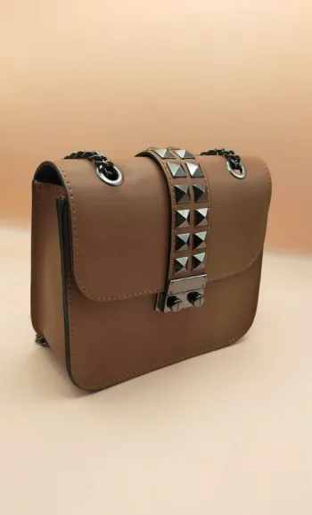 Sac à main en cuir fabriqué en Italie, cuir, marron, The Genuine Leather