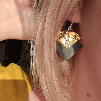 Boucles d'oreilles simili cuir