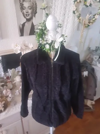 Gilet noir col fausse fourrure La Chem Collection T2