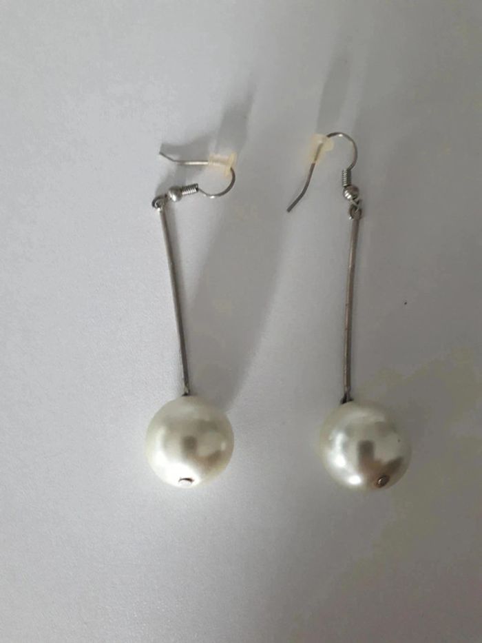 Buckles d'oreilles imitation perles - photo numéro 3