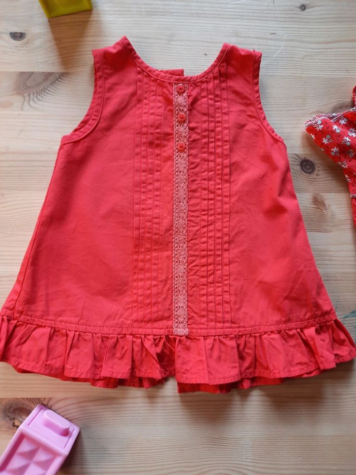 Lot 2 robes rouge fille 6 mois ou 68 cm - photo numéro 9