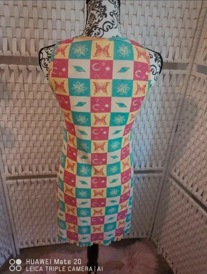 💕Jolie Robe fourreau d'été style 90s Vibes - Motifs Papillons & Lunes High Spirits femme TM / 38 💕 - photo numéro 2