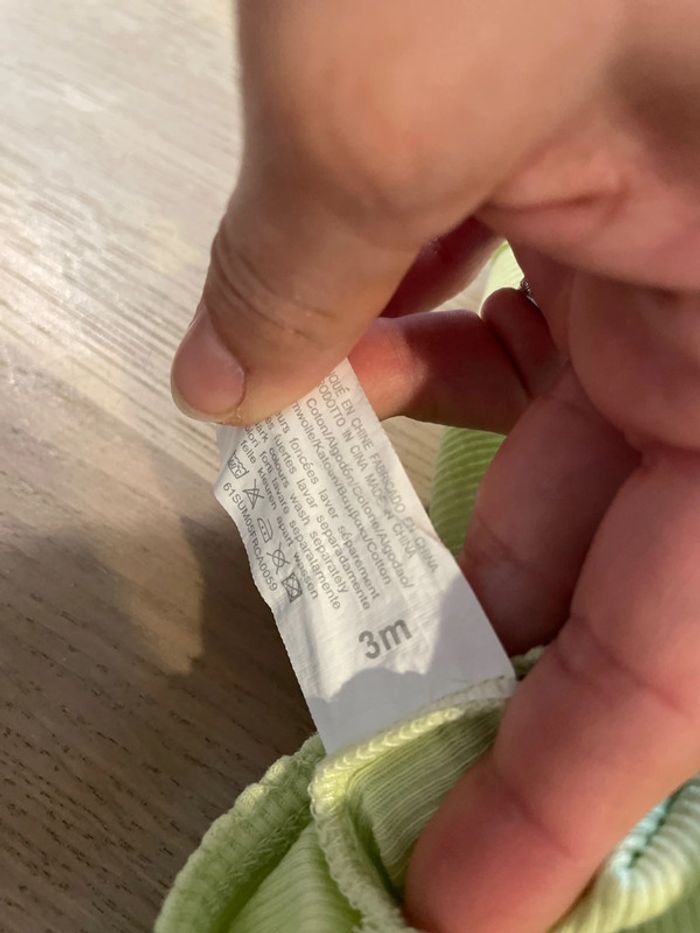 Bodie vert pâle manches courtes tex 3 mois - photo numéro 2