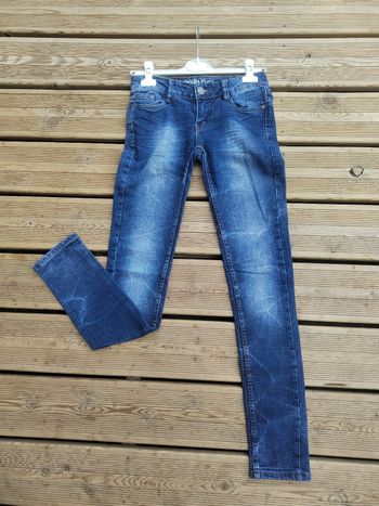 Jean Slim Taille Basse Bleu Foncé – Taille 34 / XS – Très Bon État – The sublevel Collection