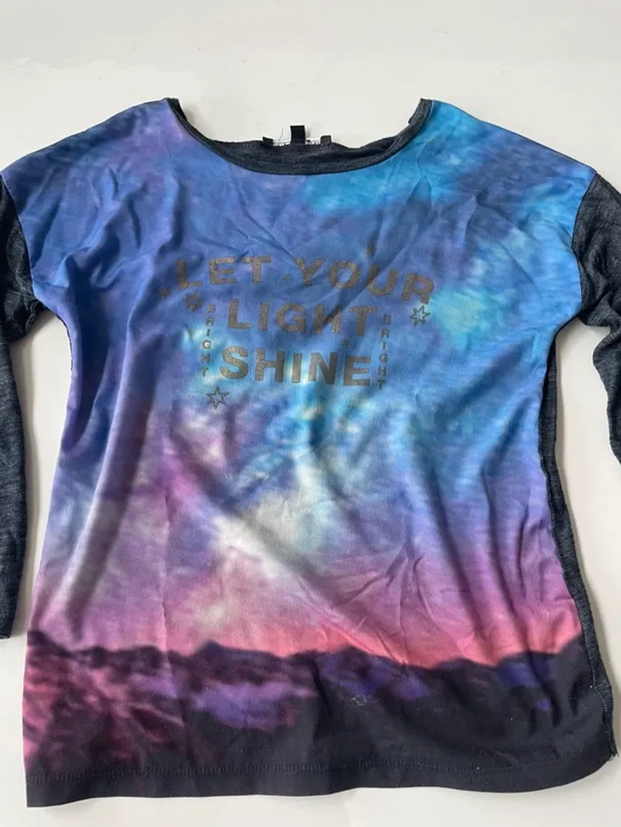 Lot 2 t-shirts fille 8 ans manches 3/4 - photo numéro 2