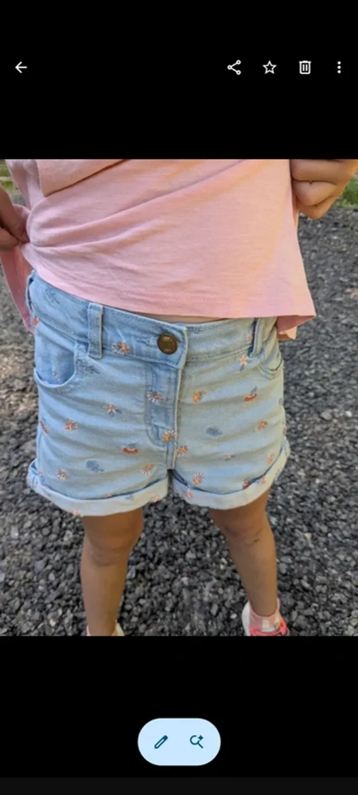 Ensemble Short en jean écorce orange - photo numéro 2