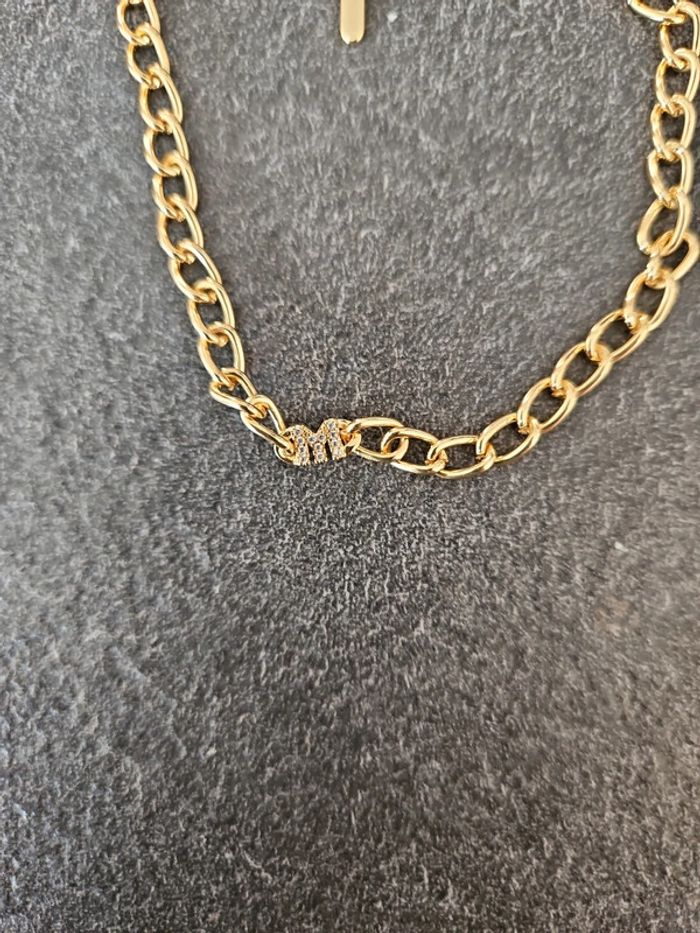 Bracelet doré acier inoxydable initial M neuf - photo numéro 2