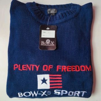 Pull bleu marine 100% coton pour homme taille M, Bow-X