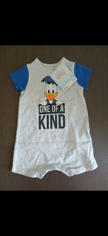 Barboteuse combishort garçon Donald disney 60 cm 3 mois