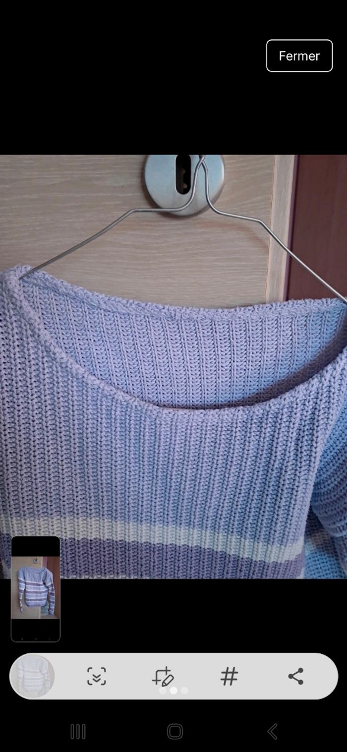 Pull violet femme taille s - photo numéro 2