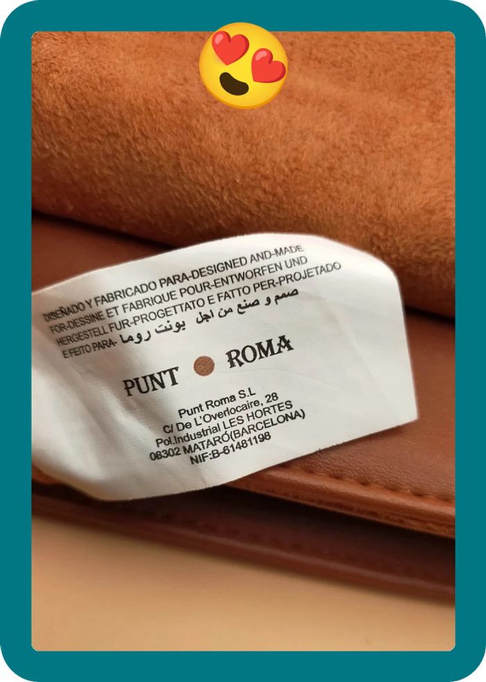 Sac à main punto roma neuf, marron, en polyuréthane - photo numéro 9
