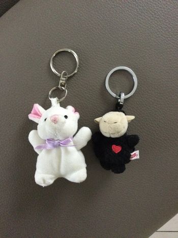 2 porte-clés peluche