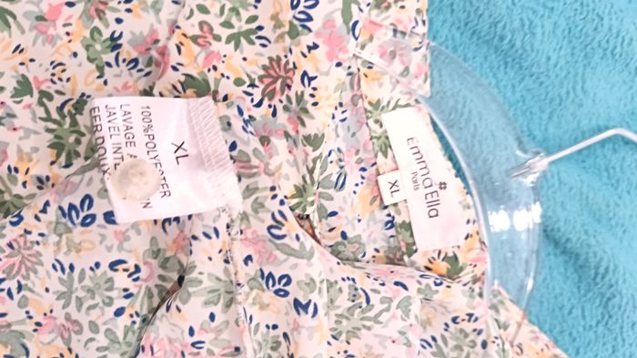 Chemise vert vintage fleurie Emma & Ella Paris taille XL - photo numéro 4