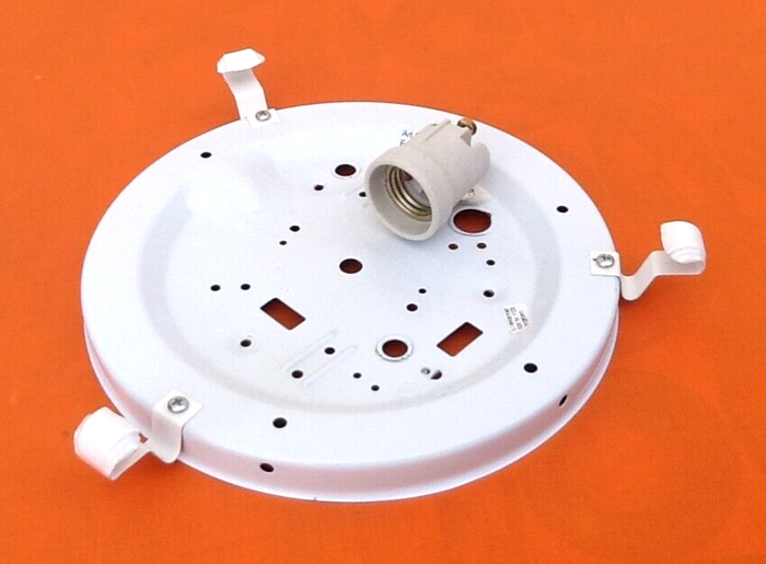 Applique murale / Plafonnier au design intemporel Couvercle verre bombé satiné à effet bleu marbré - photo numéro 5