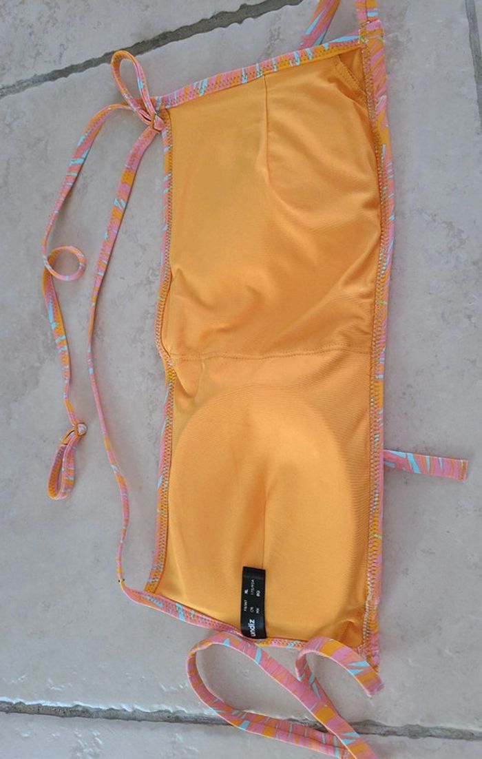 Haut de maillot orange et rose - photo numéro 2
