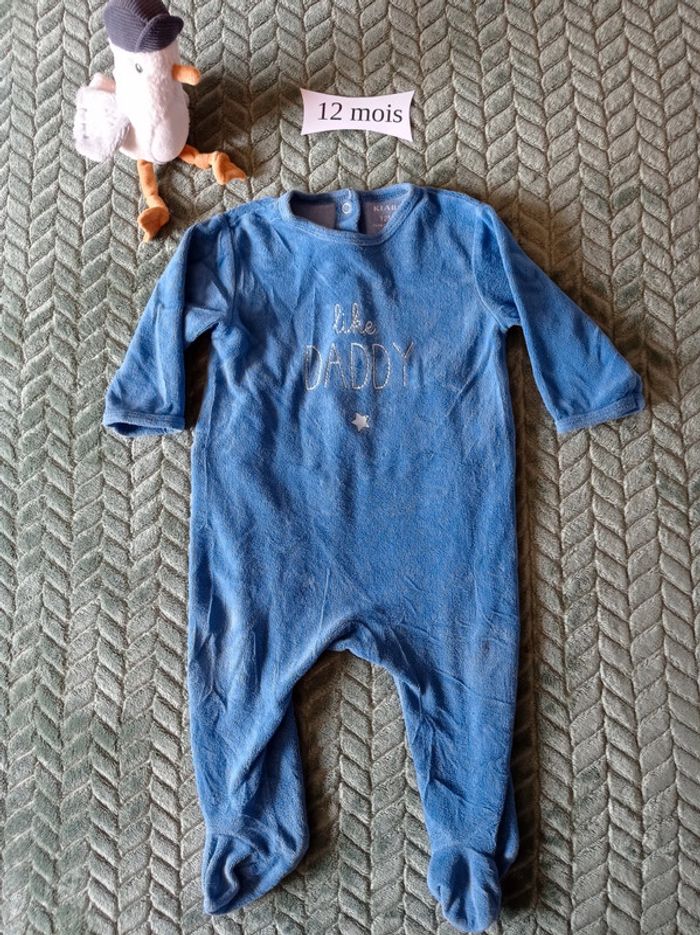 Pyjama velours Kiabi 12 mois
