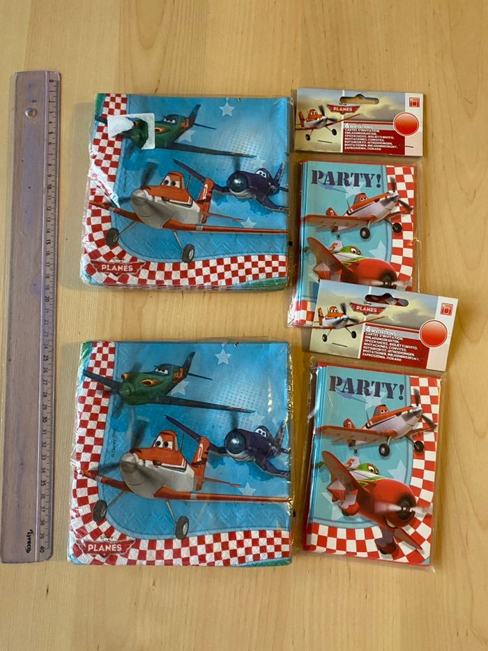 Serviette invitations anniversaire disney Pixar planes avion