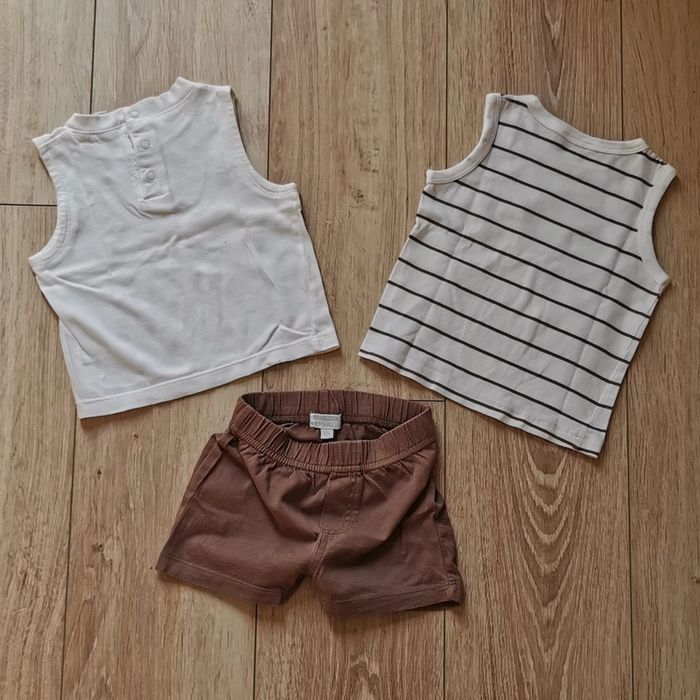 Ensemble débardeurs short marron Kimbaloo 6 mois - photo numéro 6