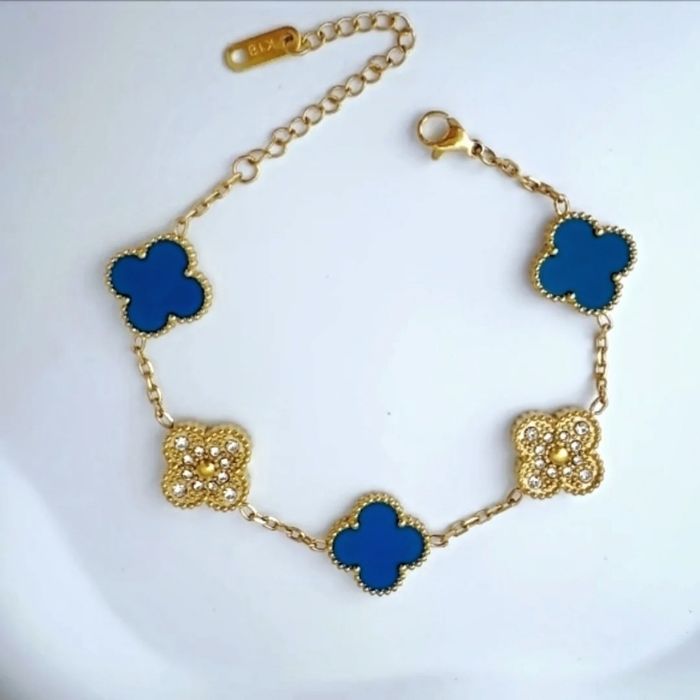 Lot de 4 bracelets en acier inoxydable 18K trèfle 1,2cm porte-bonheur 🍀 résistant à l'eau - photo numéro 4