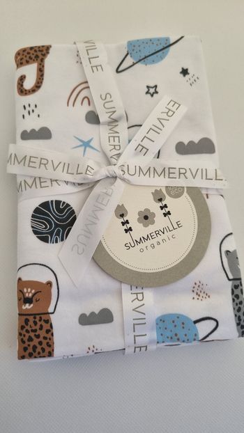 Couverture Bébé 100% Coton Bio Astrocat Bleue - Summerville Organic neuf