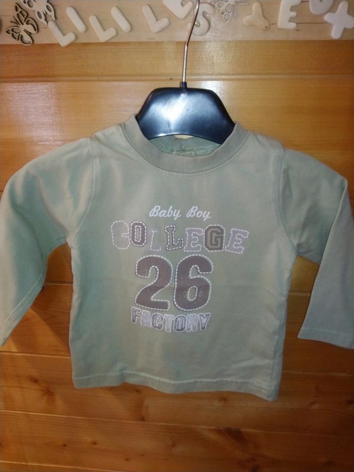 Tee shirt bébé garçon manches longues taille 12 mois - photo numéro 2