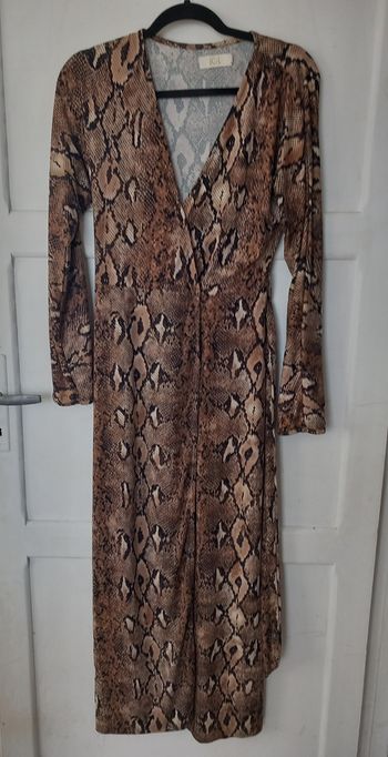 Robe manches longue léopard maron taille 36/38