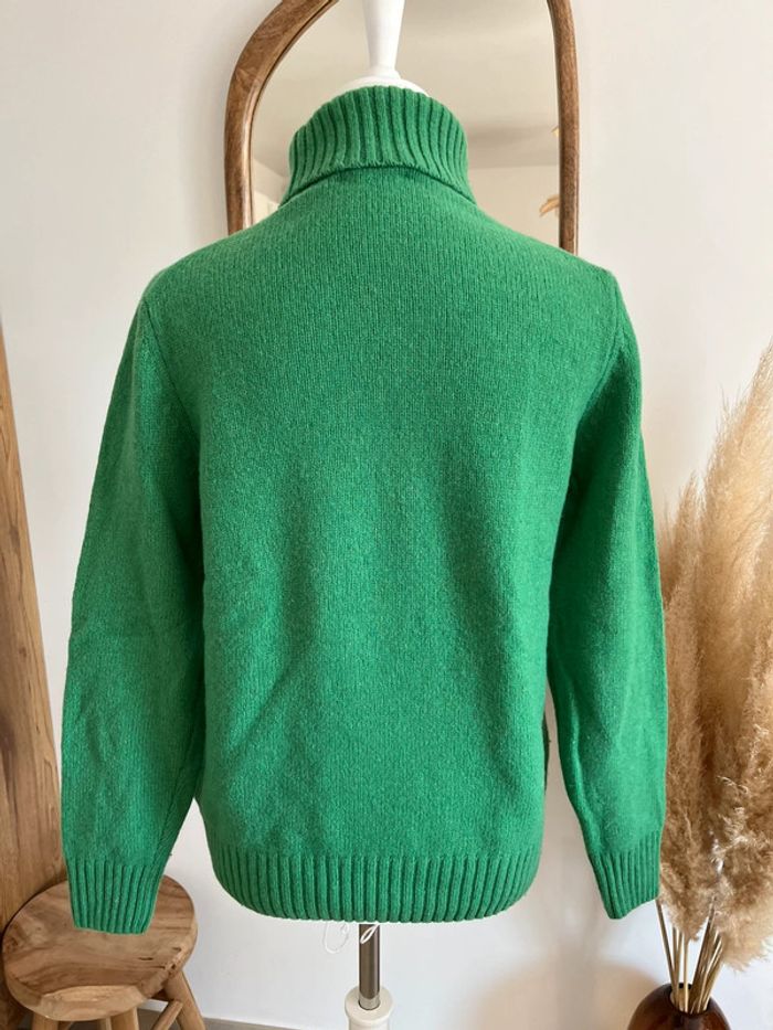 Pull en laine vert col roulé Zara - photo numéro 4