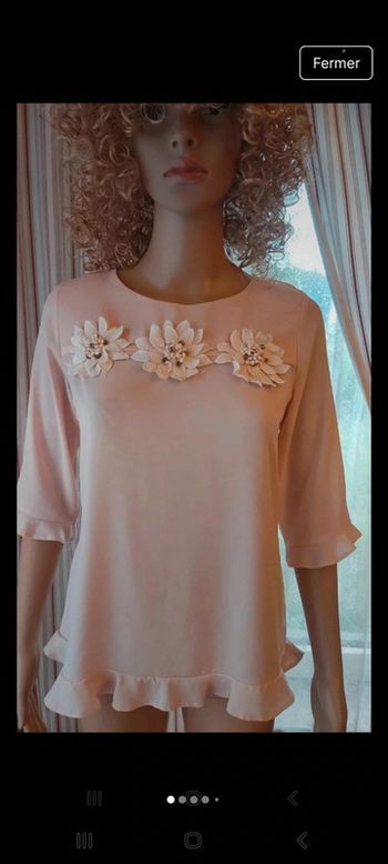 Blouse rose Quinze heure trente Paris taille S