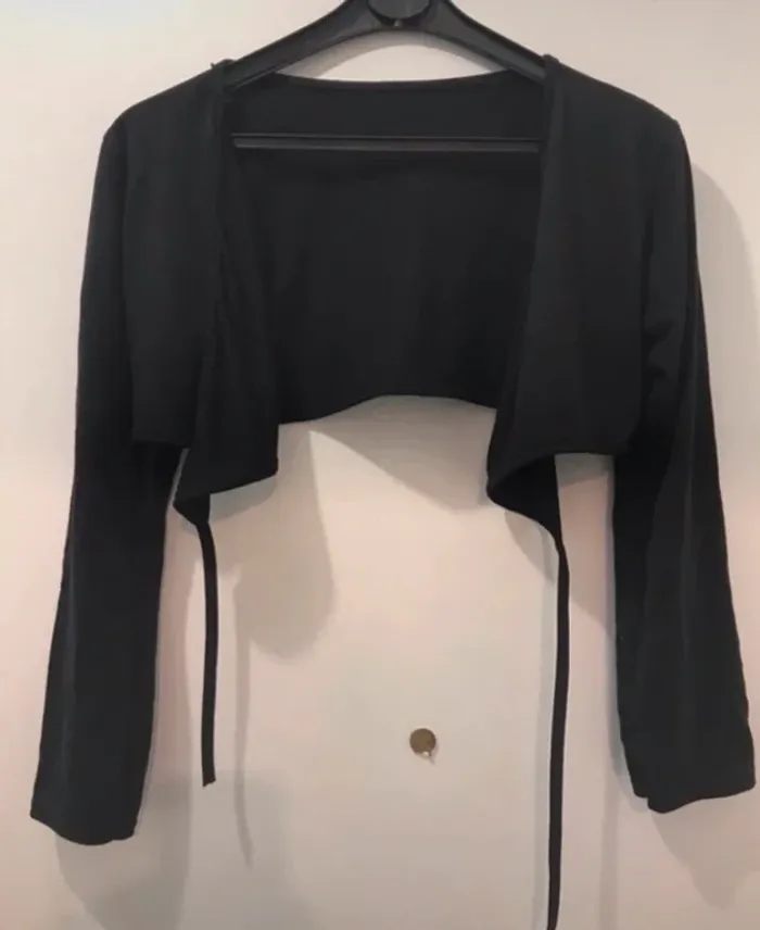 Haut femme Gilet top été manche longue noir taille S - photo numéro 2