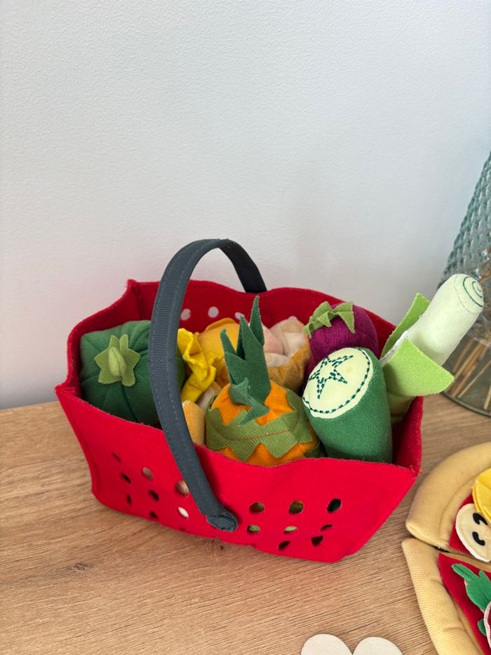 Dînette en tissu fruits légumes pizza - photo numéro 6