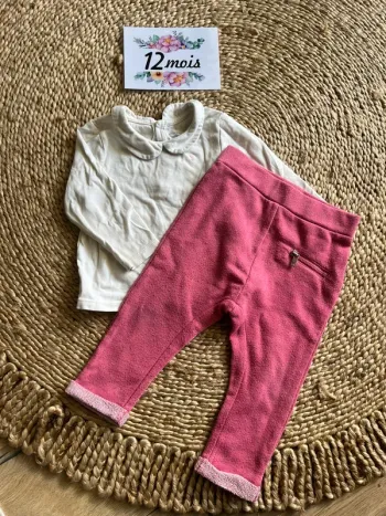 Ensemble Sarouel et blouse avec col 12 mois