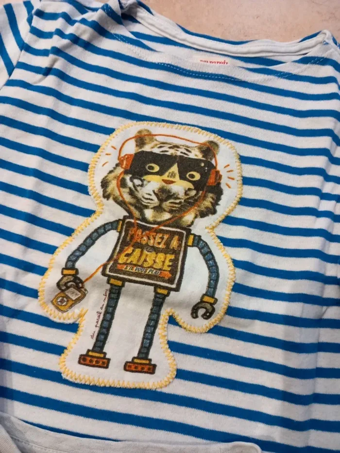 Lot 2 tee shirts manches longues animal dpam garçon 5 ans - photo numéro 3